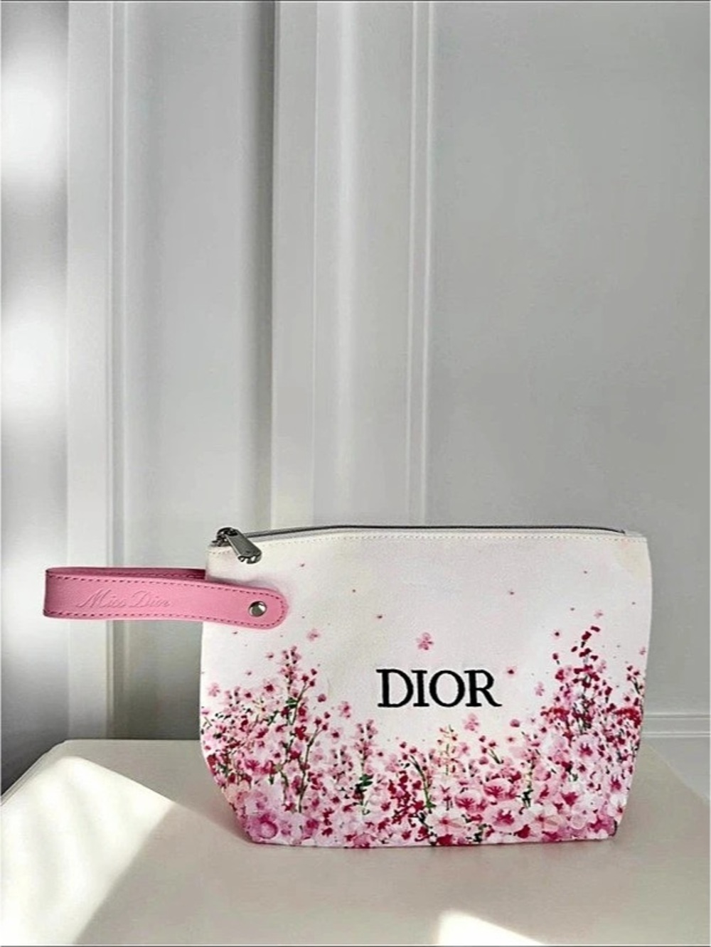 Dior Miss Dior Floral Cosmetic Pouch White & Pink